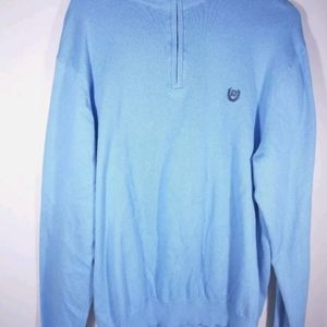 Chaps Men's 1/4 Zip Light Blue Pullover